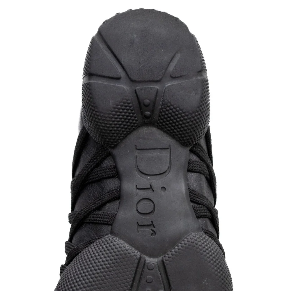 Christian Dior Galliano Era Black Leather‎ Derby Cross Laced Trainers Size US 5